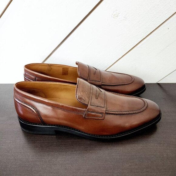 NEW Allen Edmonds Mens Leather Penny Loafers 10D Chili Brown //11CT - Picture 1 of 8